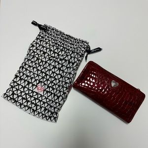 Brighton Large Red Heart Zip Wallet with Strap - New with Dustbag